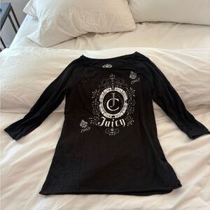 Juicy Couture Black Long Sleeve Graphic Tee